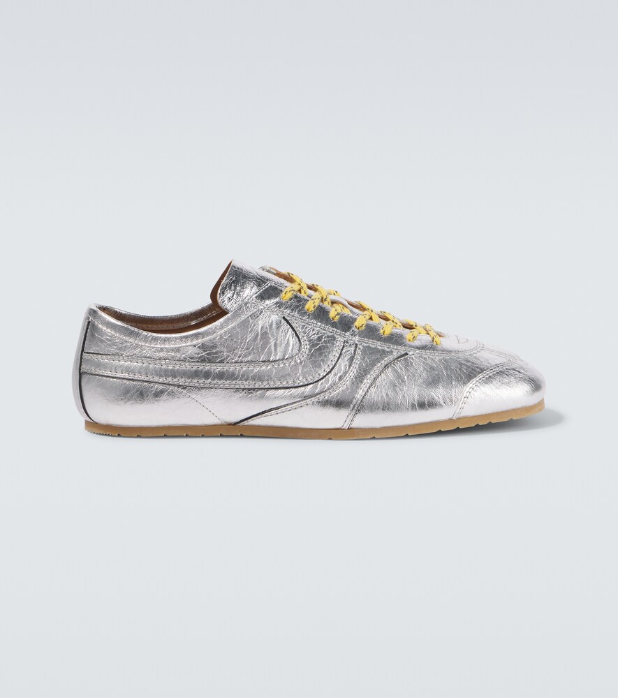 Metallic Leather Sneakers
