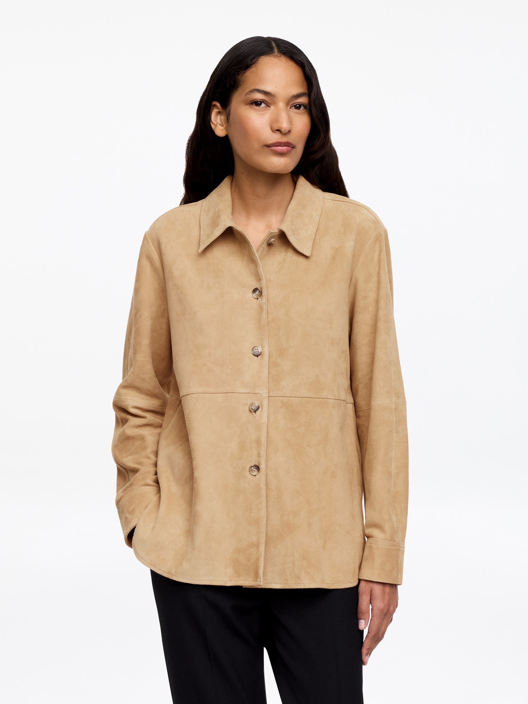 Suede Shirt &amp;ndash; Beige &amp;ndash; Women &amp;ndash; Arket Gb