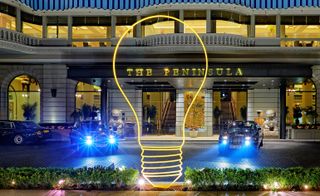 The Peninsula hotel presented Bright Idea, a site-specific work by Michael Craig-Martin.