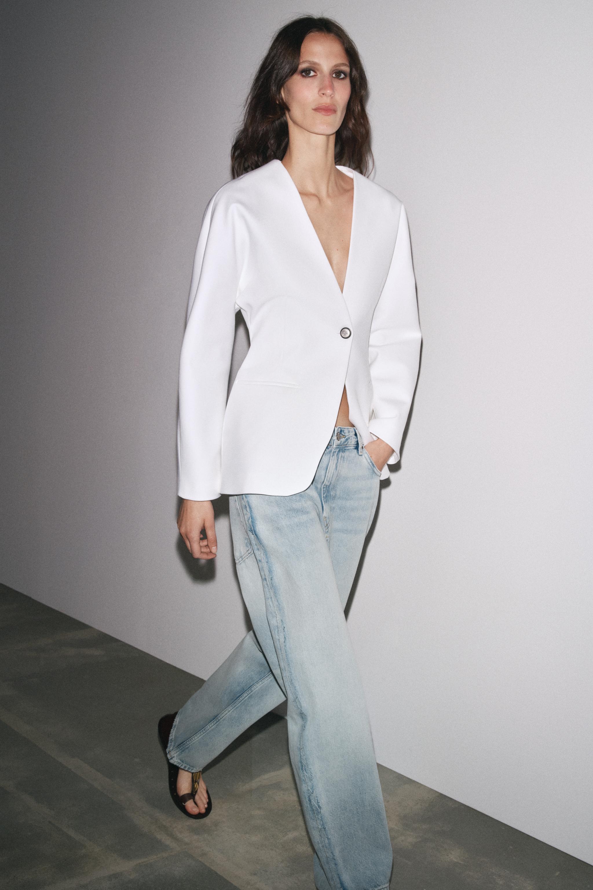 Zw Collection 100% Linen Tailored Blazer