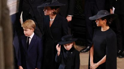 Princess Charlotte of Wales during the State Funeral of Queen Elizabeth II at Westminster Abbey on September 19, 2022 in London, England. 