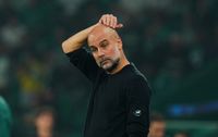 LISBON, PORTUGAL - NOVEMBER 05: Pep Guardiola, Manager of Manchester City, looks on during the UEFA Champions League 2024/25 League Phase MD4 match between Sporting Clube de Portugal and Manchester City at Estadio Jose Alvalade on November 05, 2024 in Lisbon, Portugal. (Photo by Gualter Fatia/Getty Images)