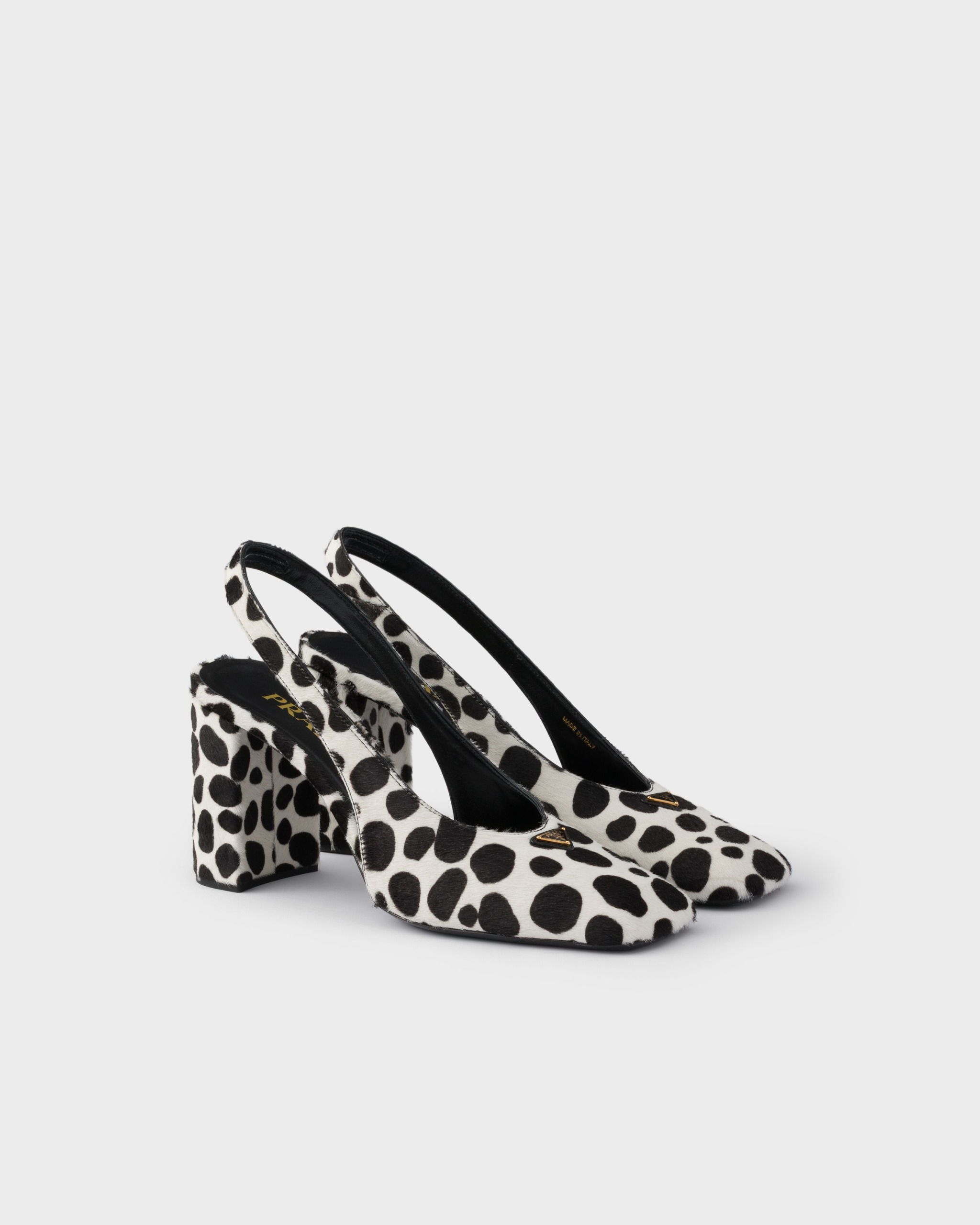 Printed Calf Hair Leather Slingback Pumps
