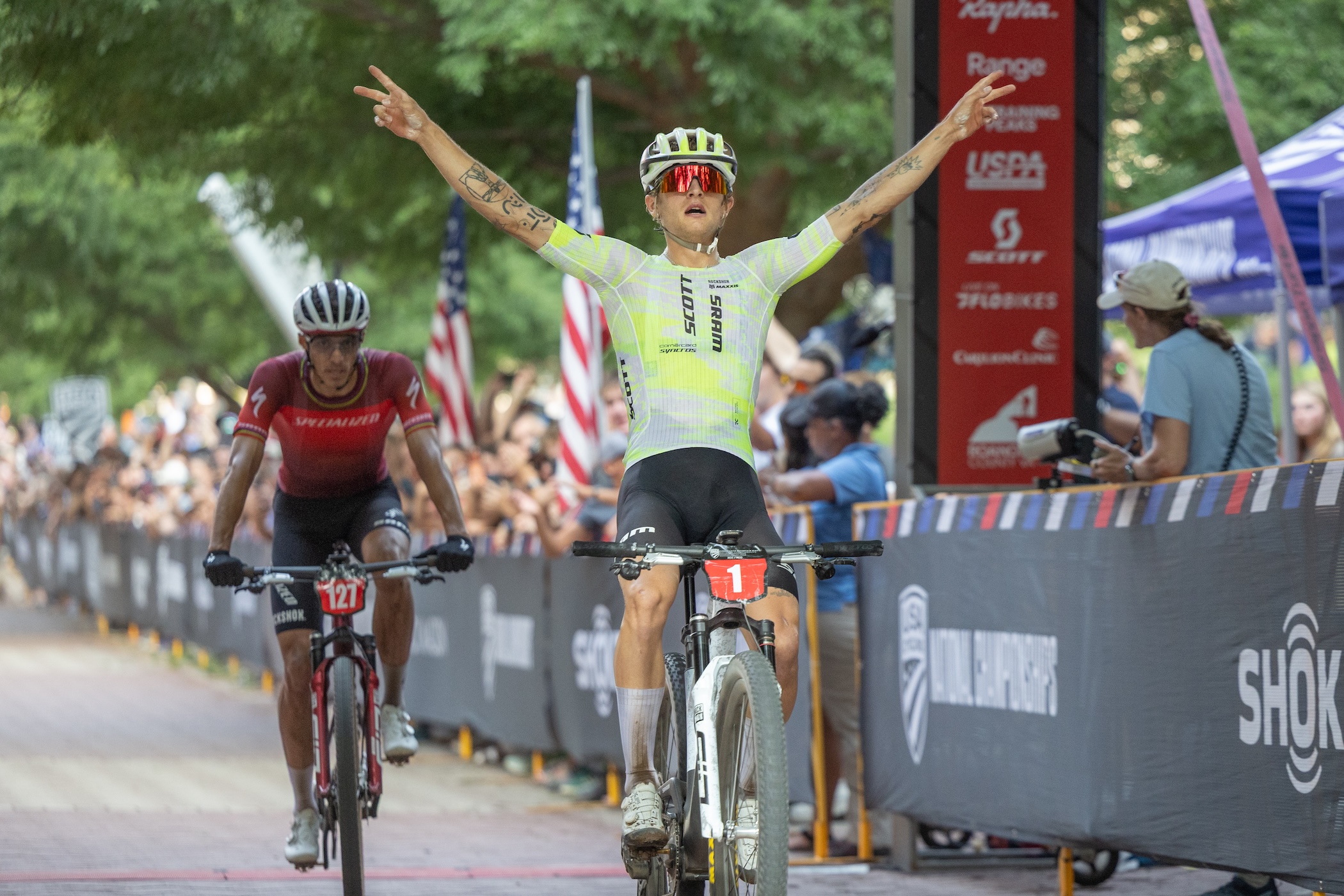 Bjorn Riley wins elite men's XCC ahead of Christopher Blevins at 2026 USA Cycling Endurance Mountain Bike Nationals