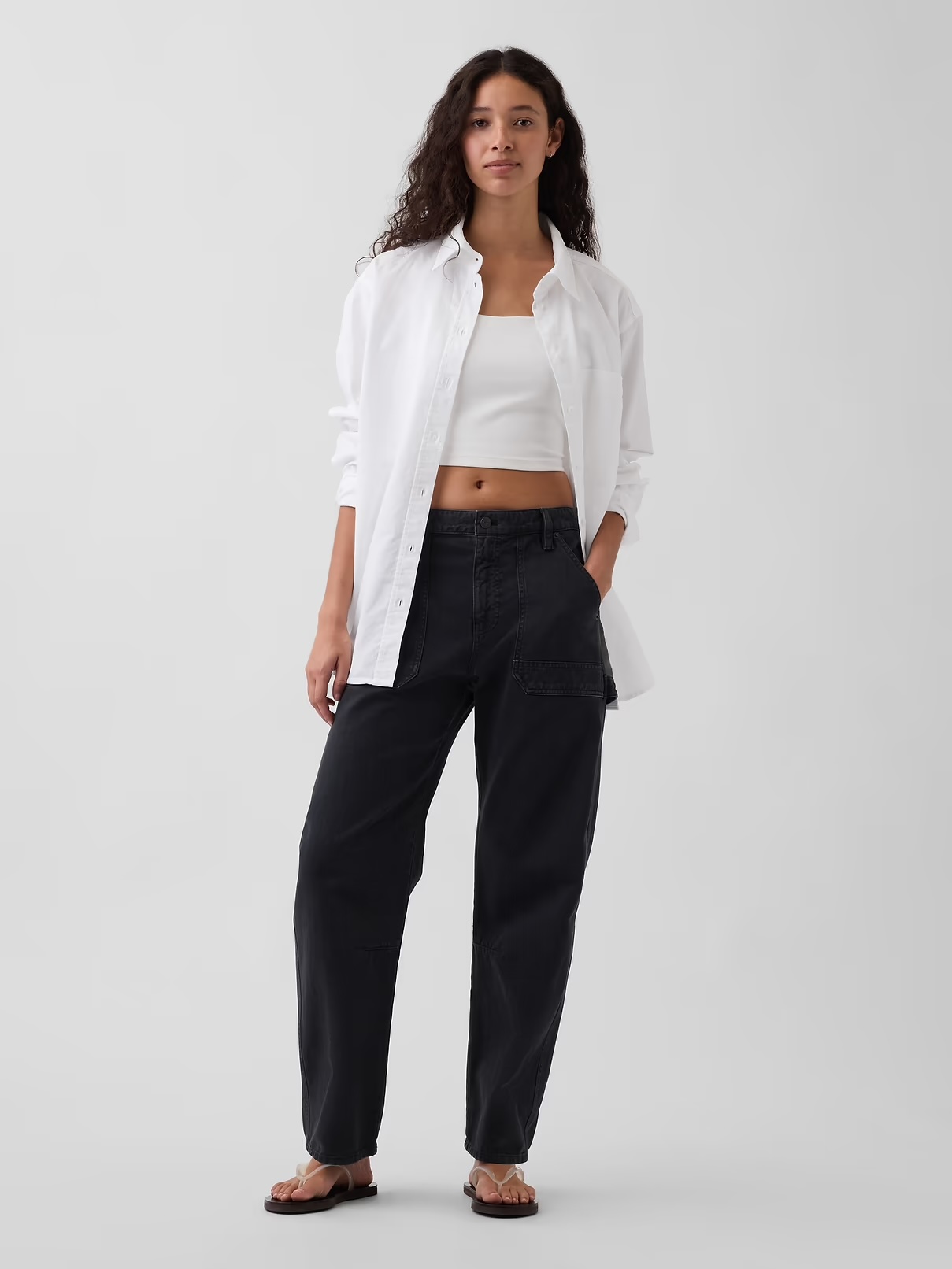Gap, Mid Rise Barrel Utility Ankle Pants