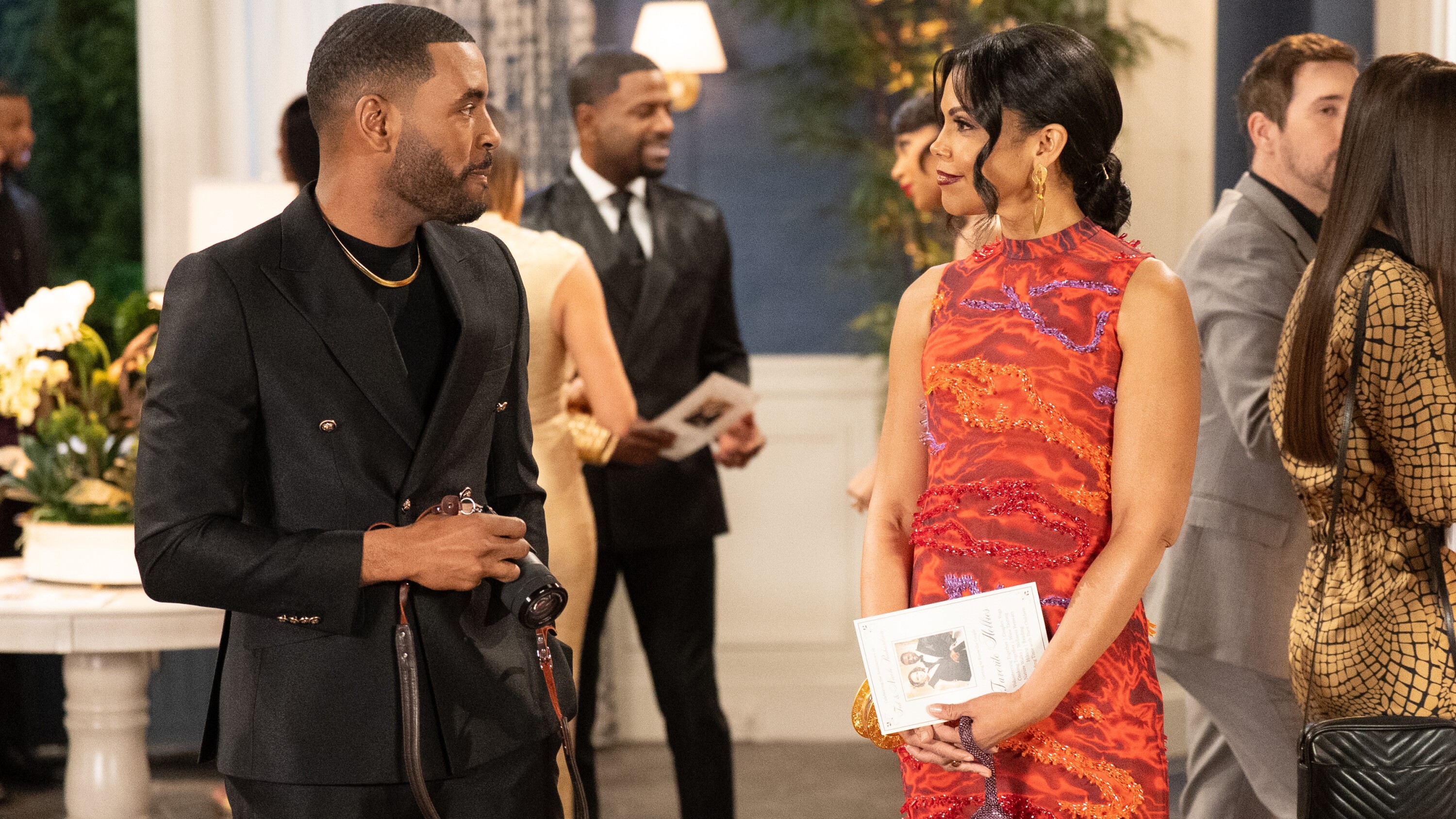 Sean Freeman and Karla Mosley as Andre and Dani talking in Beyond the Gates