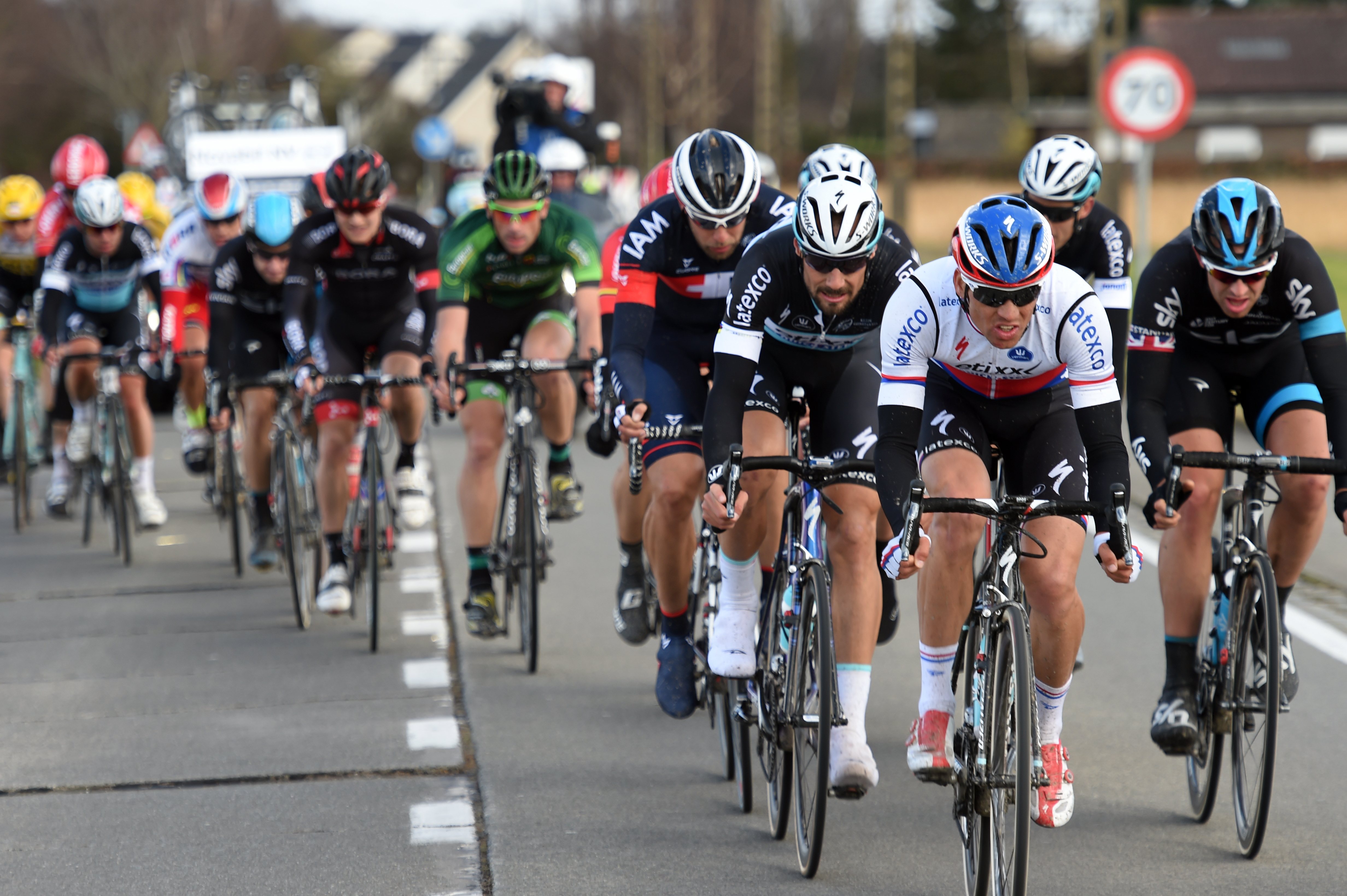 Zdenek Stybar leads an escape in the 2015 Kuurne-Brussels-Kuurne (Watson)