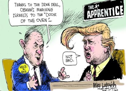 Political cartoon U.S. Huckabee Trump 2016
