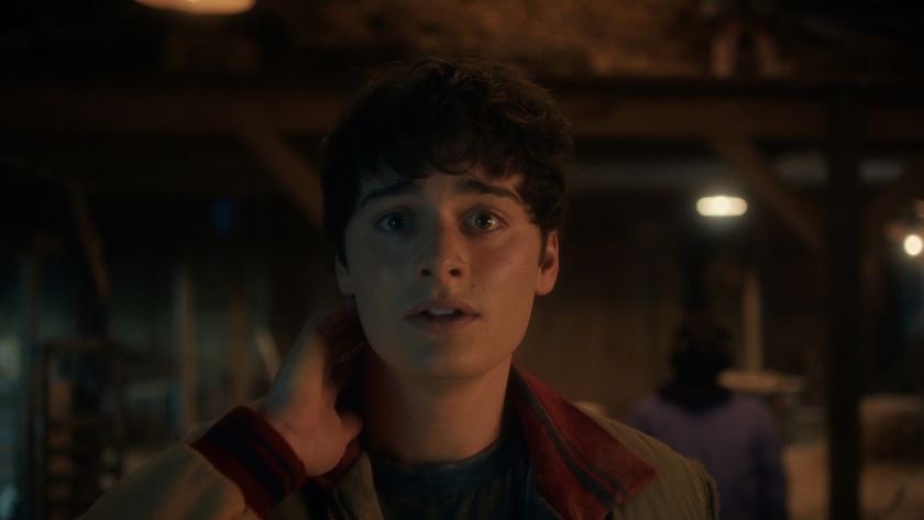 Will Byers looking scared in a barn in Stranger Things Season 5x04