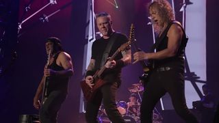 Metallica onstage in Singapore