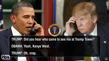 Trump and Obama chat on Conan