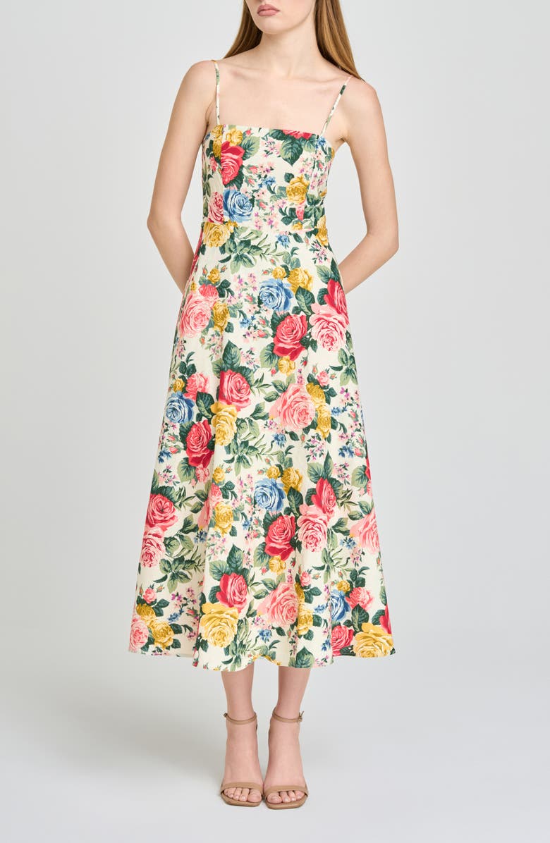Josefina Floral Linen Blend Midi Dress