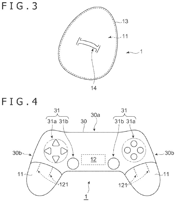 Patent illustrations for an elastic, deformable controller from Sony