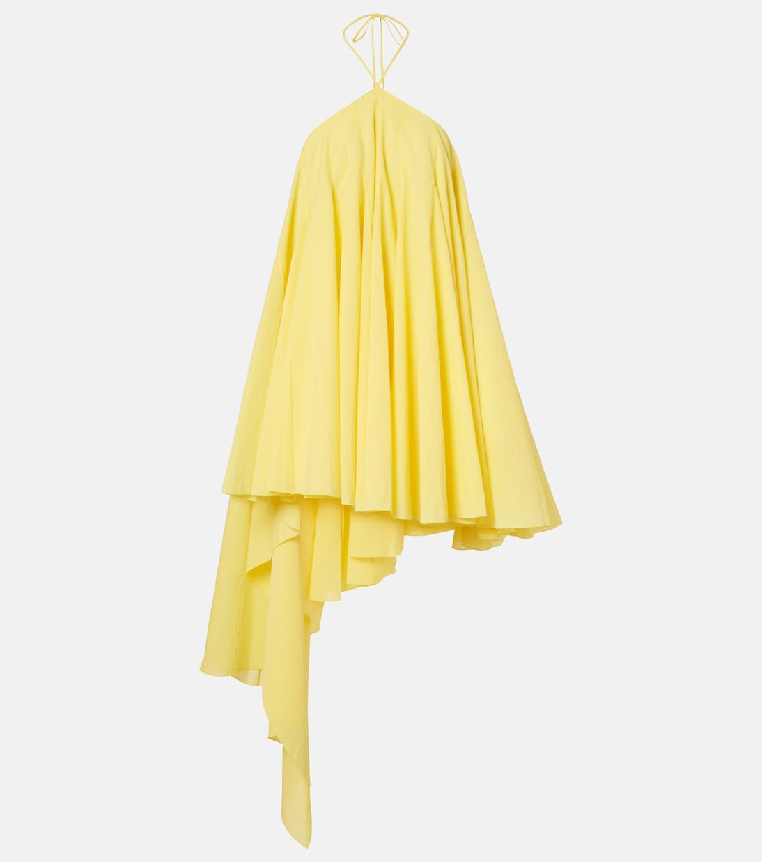Triangle Asymmetric Cotton-Blend Minidress in Yellow - Jacquemus