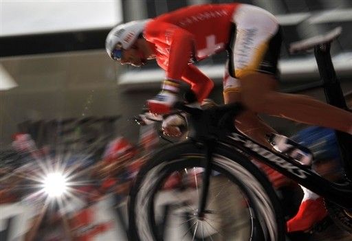 Fabian Cancellara (Saxo Bank) heads to victory