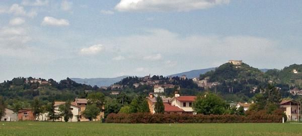 The hill town of Asolo and its medieval fortress.