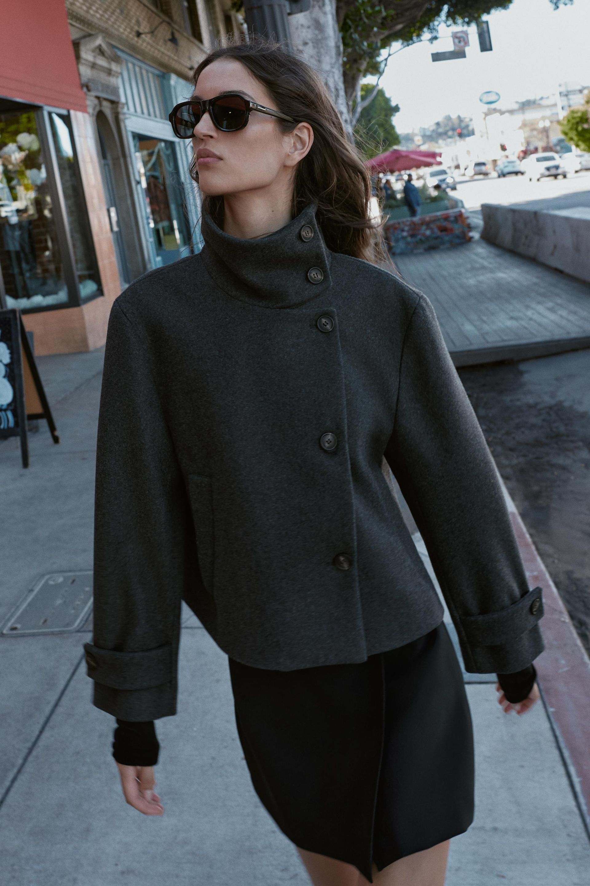 Short Coat With High Collar