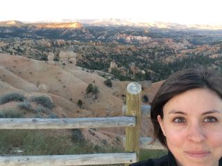 Beautiful Bryce Canyon, where the wind frequently blows in your face while you're trying to take a picture. (June 1, 2016)