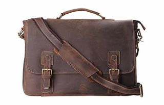 Leather Satchel Briefcase from Kattee