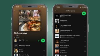 Screen shot of a Spotify playlist for cooking