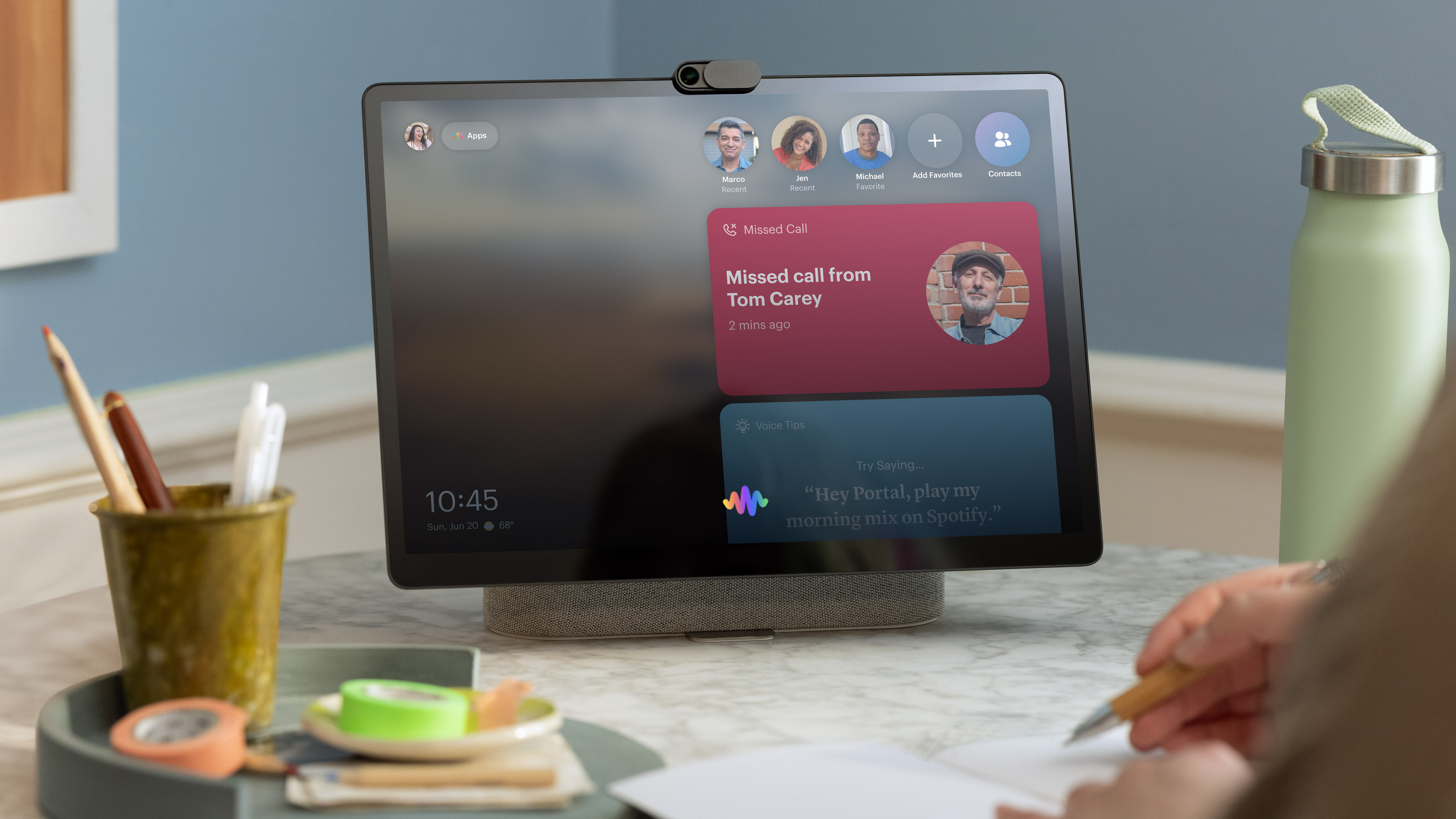 The Facebook Portal Plus in a living room