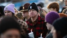 Minnesota Gov. Tim Walz at a memorial service for Renee Good