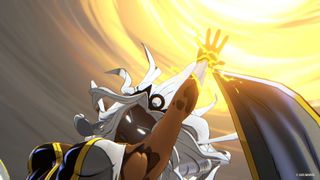 Storm holds her hand into the sky in Marvel Tokon: Fighting Souls