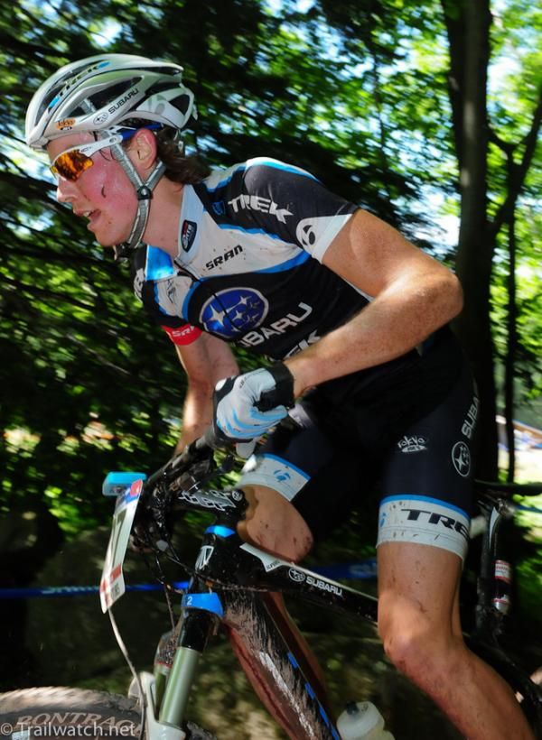 Sam Schultz (Subaru Trek) riding in the second chase group