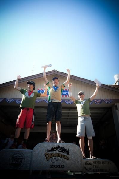 The men&rsquo;s overall all-mountain podium