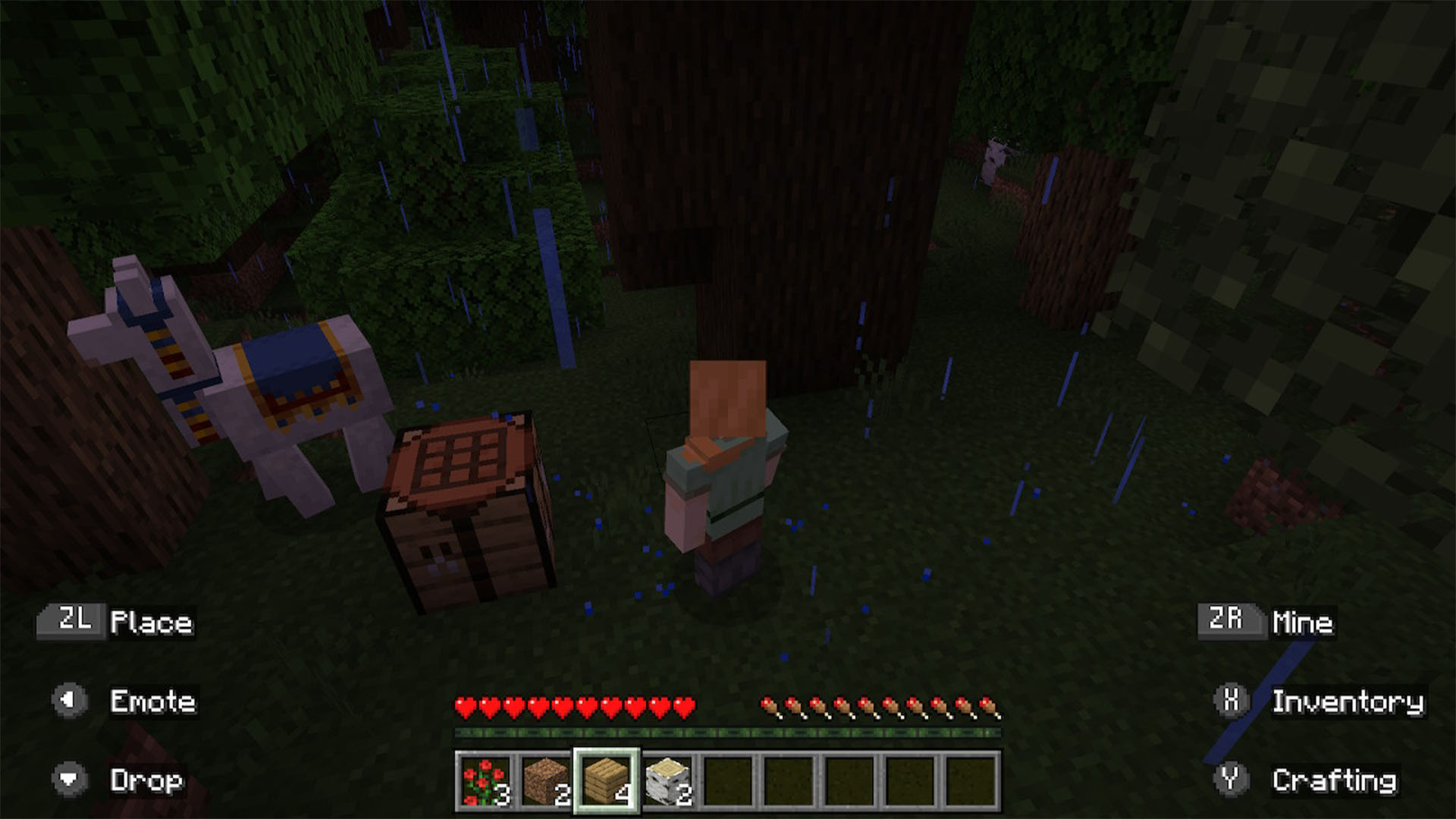 An image of Minecraft gameplay and the inventory