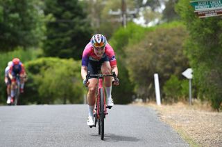 STIRLING AUSTRALIA JANUARY 19 Maike Van Der Duin of The Netherlands and Team CanyonSram Zondacrypto attacks during the 9th Santos Womens Tour Down Under 2025 Stage 3 a 1059km stage from Stirling to Stirling 444m UCIWWT on January 19 2025 in Stirling Australia Photo by Dario BelingheriGetty Images