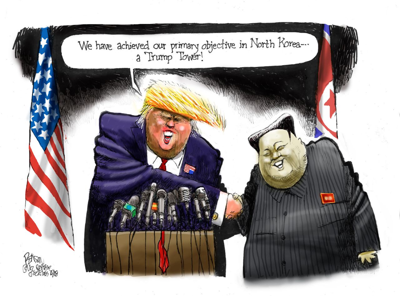 Political Cartoon U.S. Donald Trump Kim Jong Un&amp;amp;nbsp;Summit Trump Tower