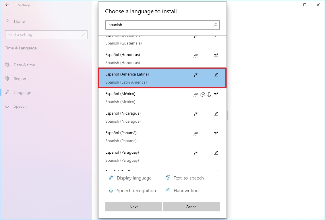 Windows 10 выбирает язык для установки