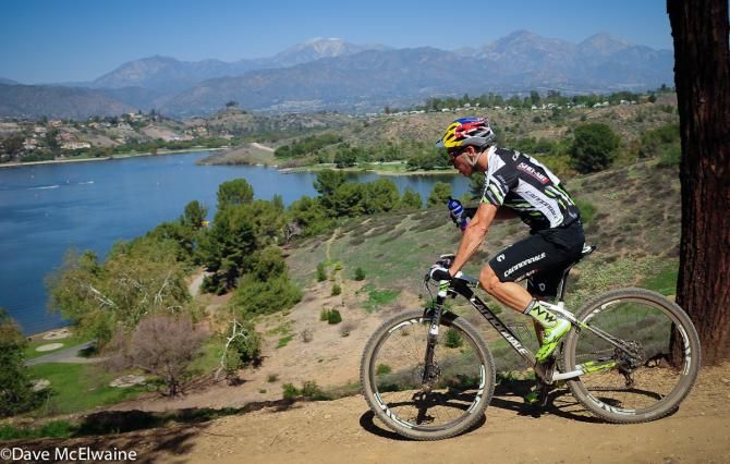 Marco Aurelio Fontana (Cannondale Factory Racing) grabbing a drink on lap two