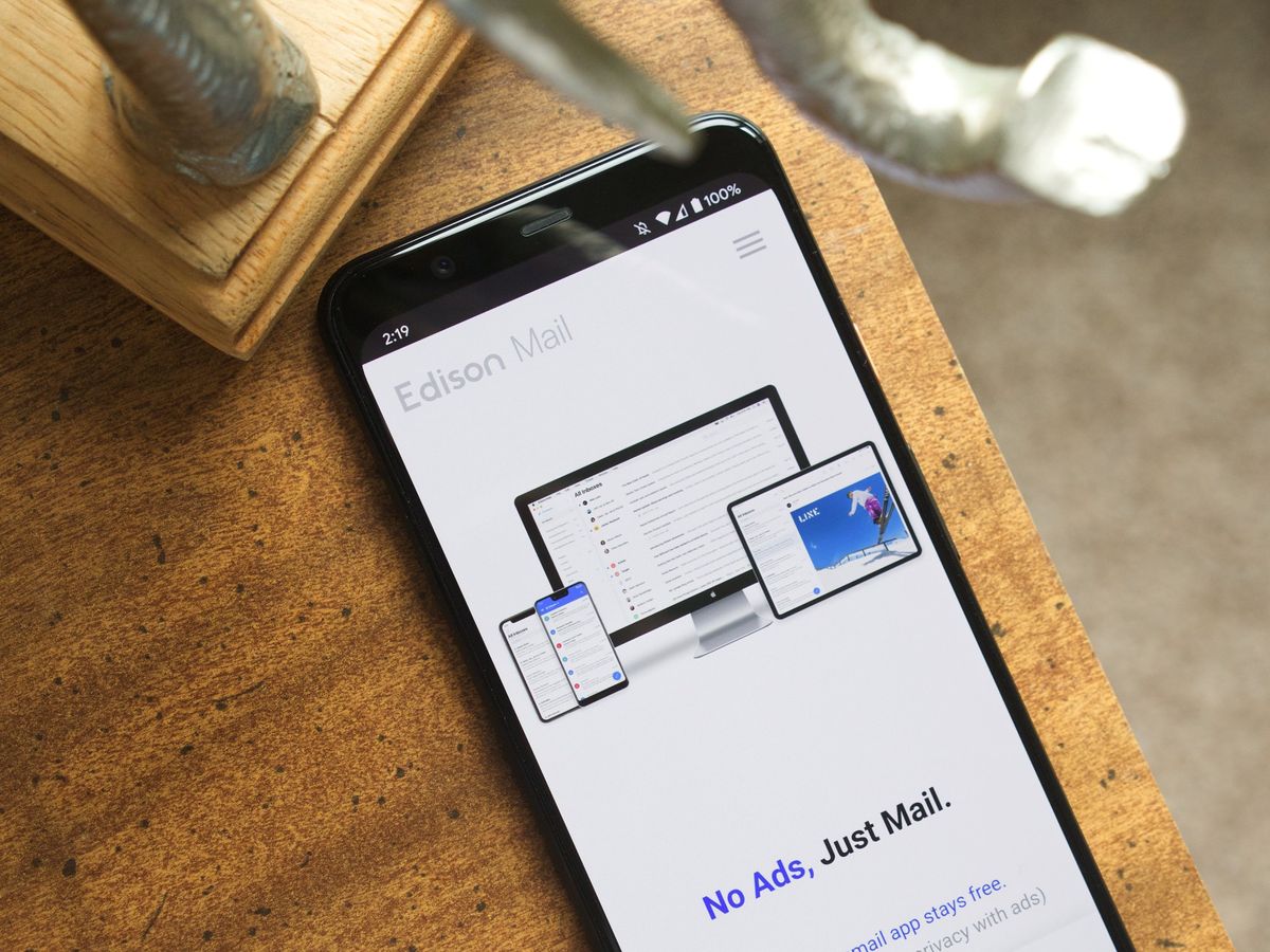 Edison Mail website on a Pixel 4 XL