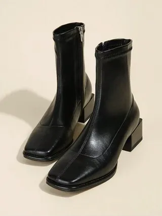 shein, Square Toe Ankle Boots