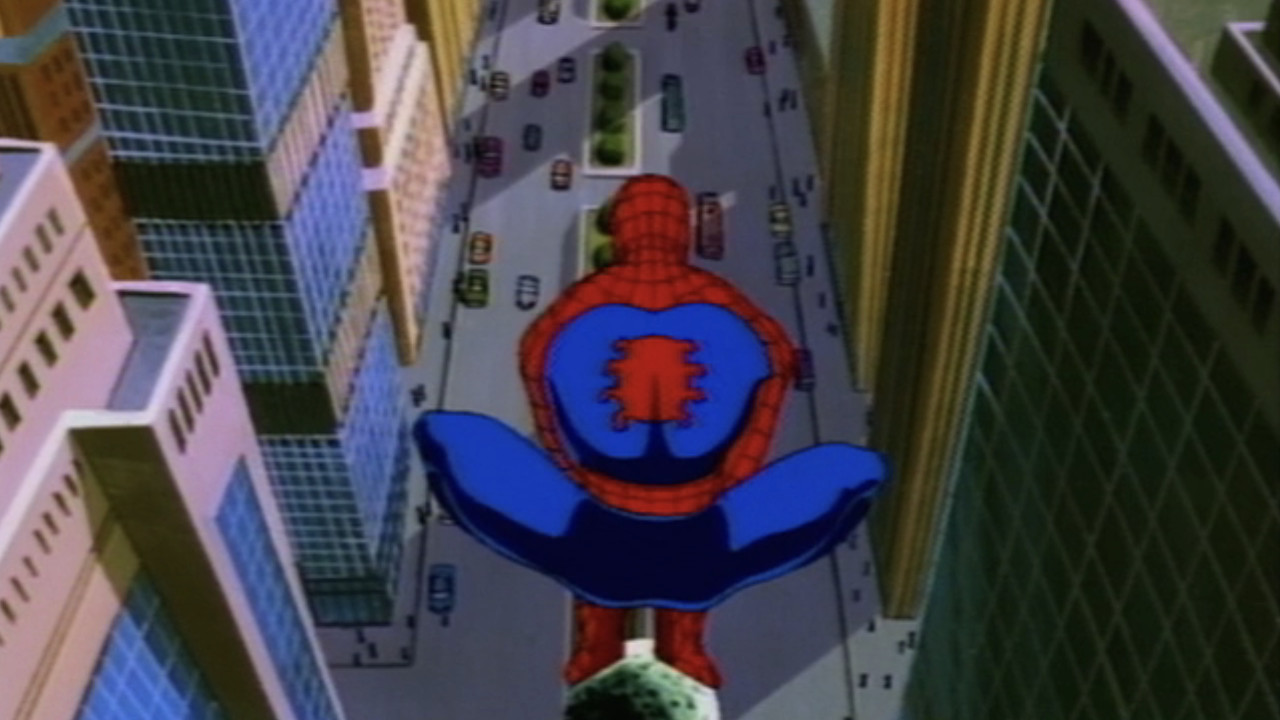Spider-Man facing the city on Spider-Man