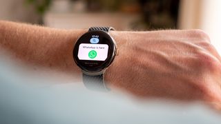The WhatsApp Wear OS 3 app on a Google Pixel Watch