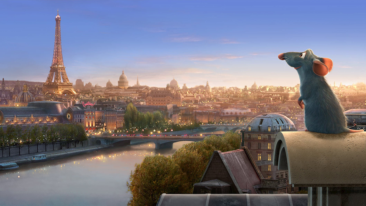 Remy looking at Paris in Ratatouille