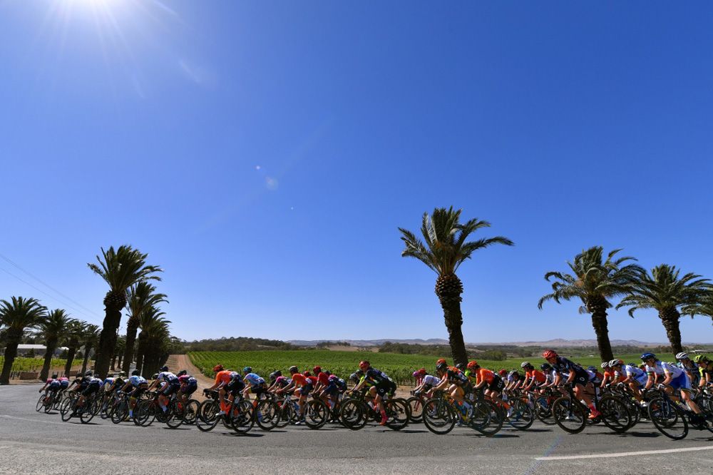 The riders raced in high temperatures and blue skies