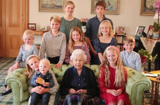 Queen Elizabeth with her great-grandchildren at Balmoral