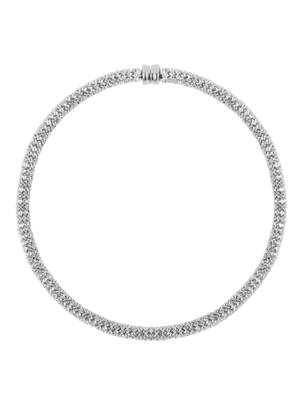 Celeste Necklace, Lab White Sapphire, Silver