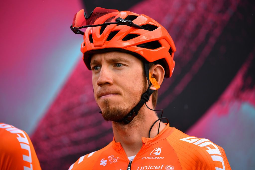 ROCCARASO ITALY OCTOBER 11 Start Ilnur Zakarin of Russia and CCC Team Team Presentation during the 103rd Giro dItalia 2020 Stage 9 a 207km stage from San Salvo to Roccaraso Aremogna 1658m girodiitalia Giro on October 11 2020 in Roccaraso Italy Photo by Stuart FranklinGetty Images