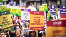 Pro-choice protesters march in London