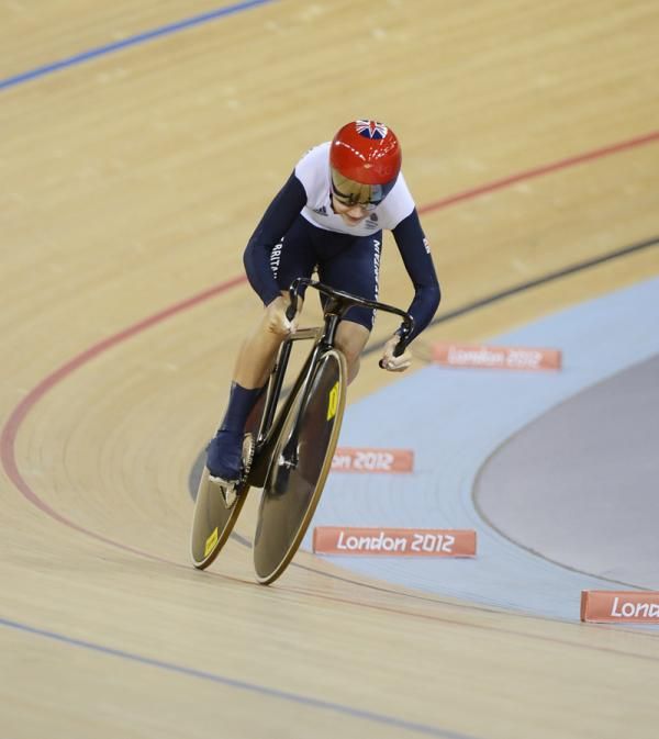 Laura Trott (Great Britain) in action during the omnium's first event - the flying 250m time trial
