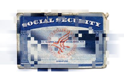 Social Security Card with information being erased