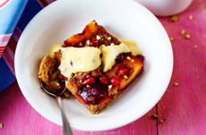 Sticky plum upside down cake