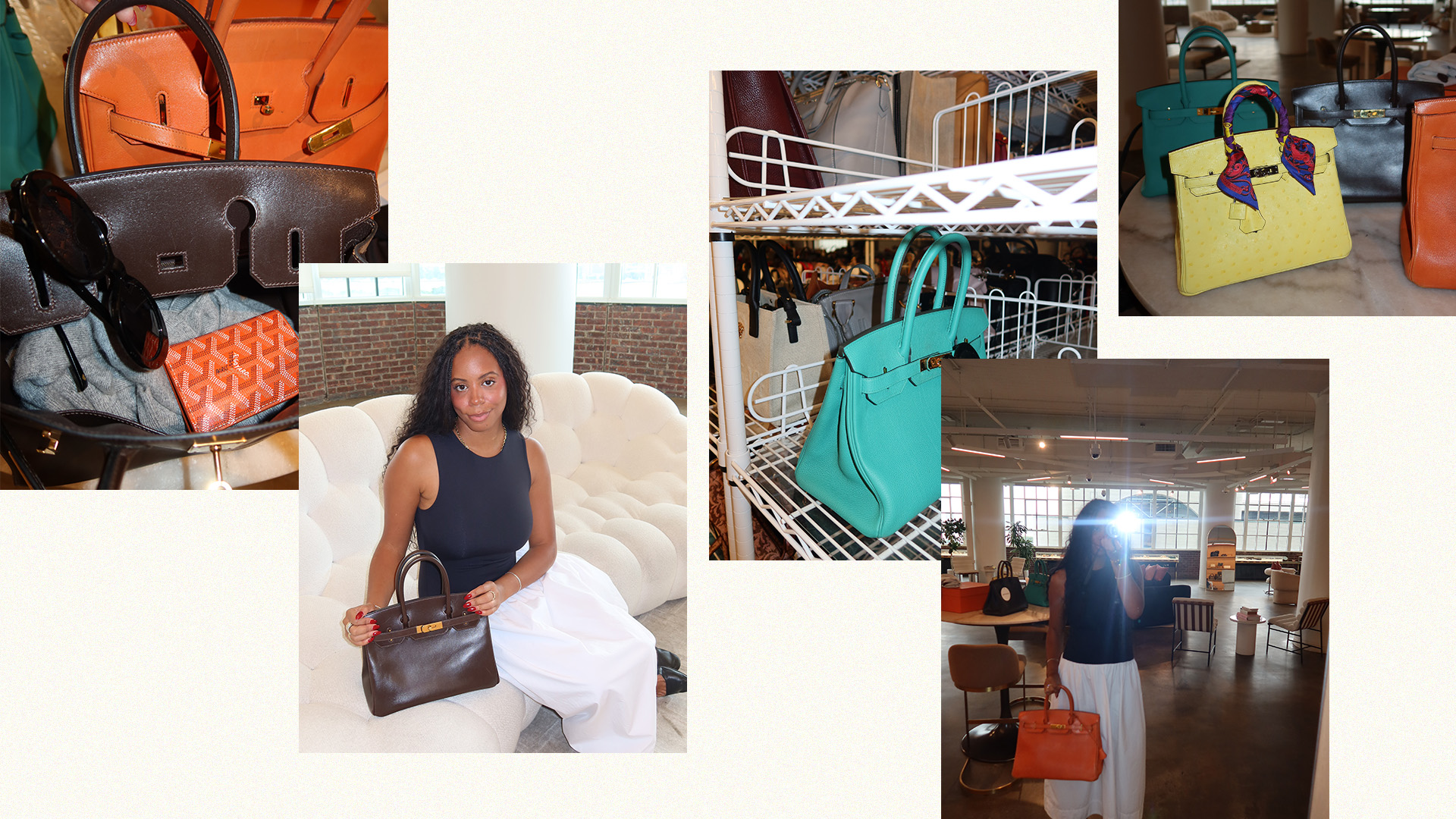 sierra mayhew reviewing a birkin bag