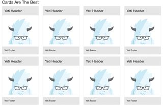 With a simple block grid, we already have a beautiful, scalable layout for as many cards as we want to include