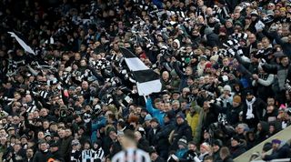 Newcastle United fans during their team's Carabao Cup semi-final against Southampton in January 2023.